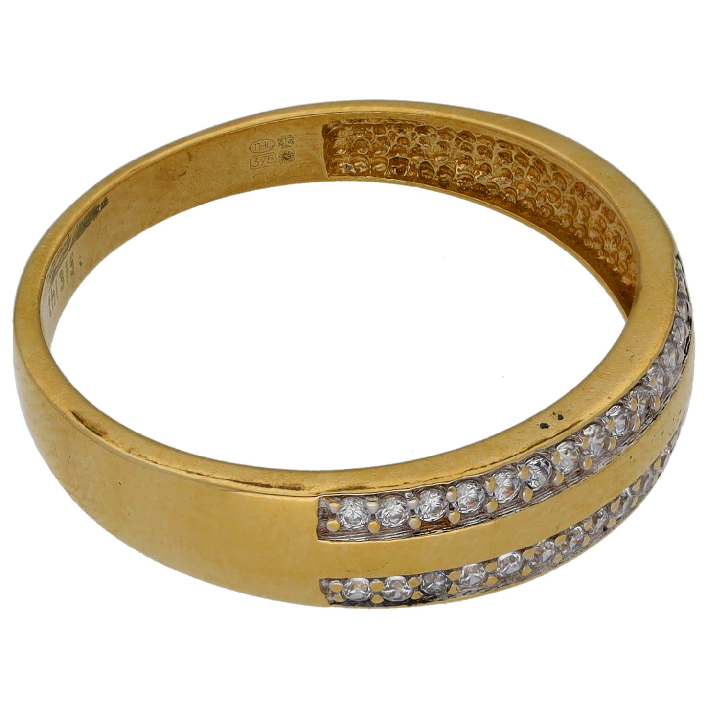 9ct Gold Cubic Zirconia Half Eternity Ring Size S