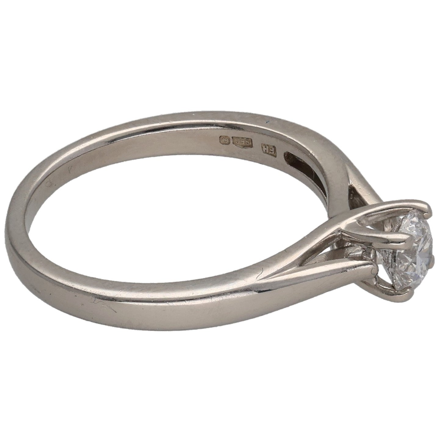 Platinum 0.35ct Diamond Solitaire Ring Size K
