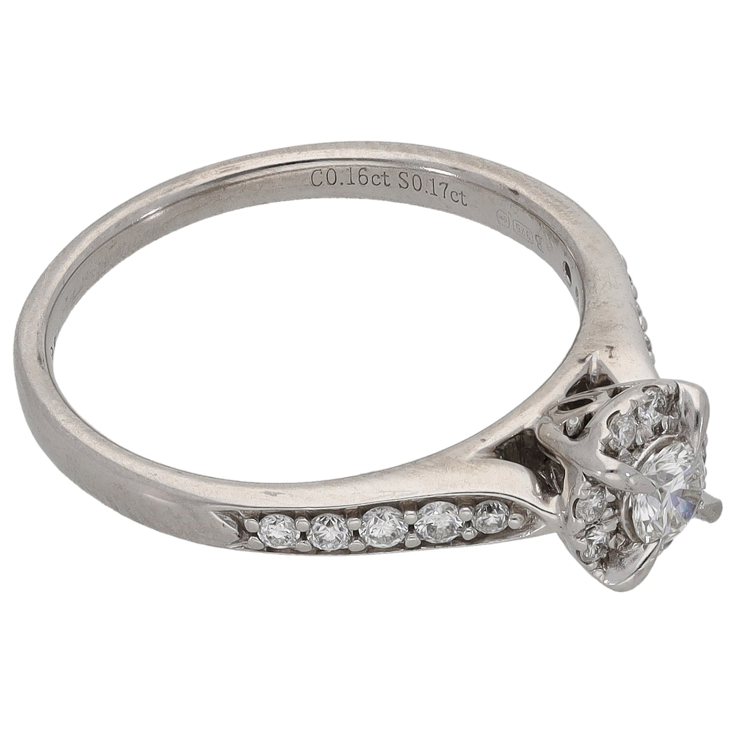 9ct White Gold 0.33ct Diamond Dress/Cocktail Size L