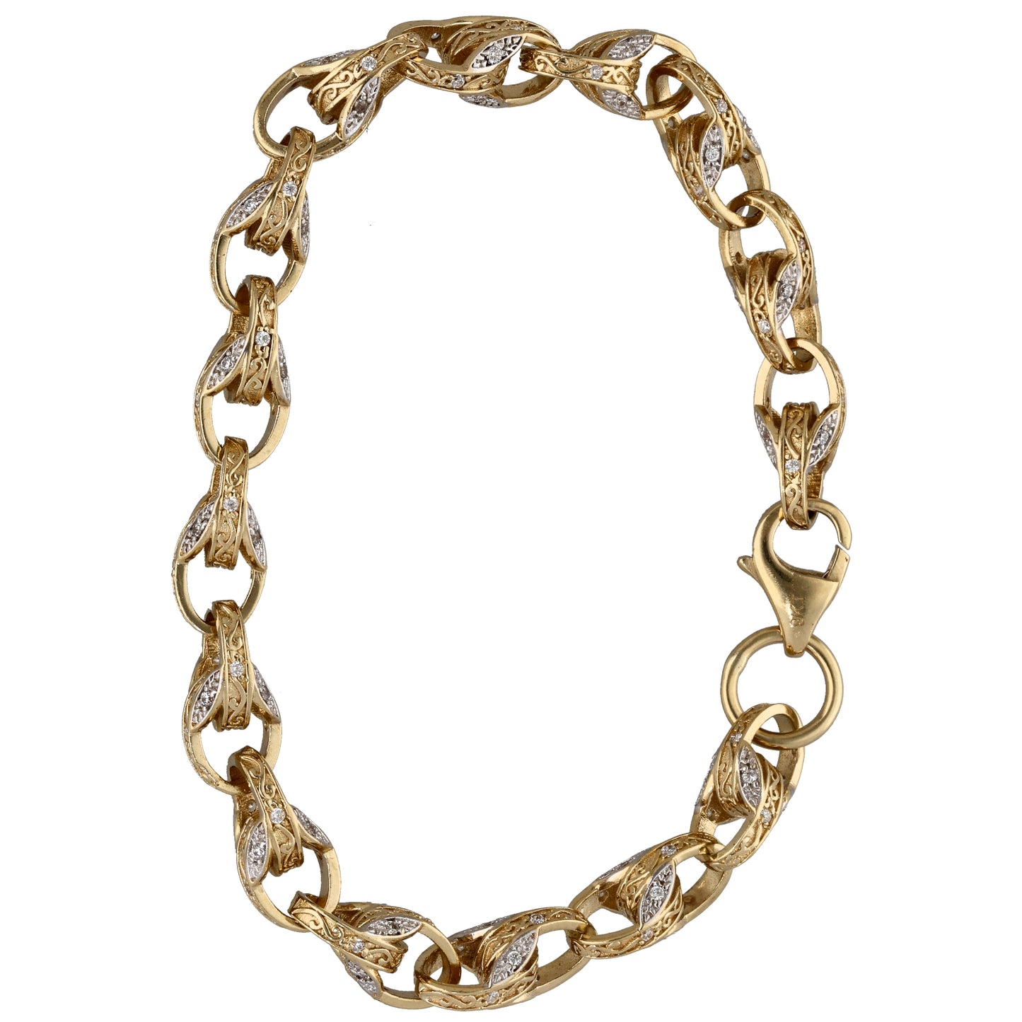 9ct Gold Cubic Zirconia Belcher Bracelet