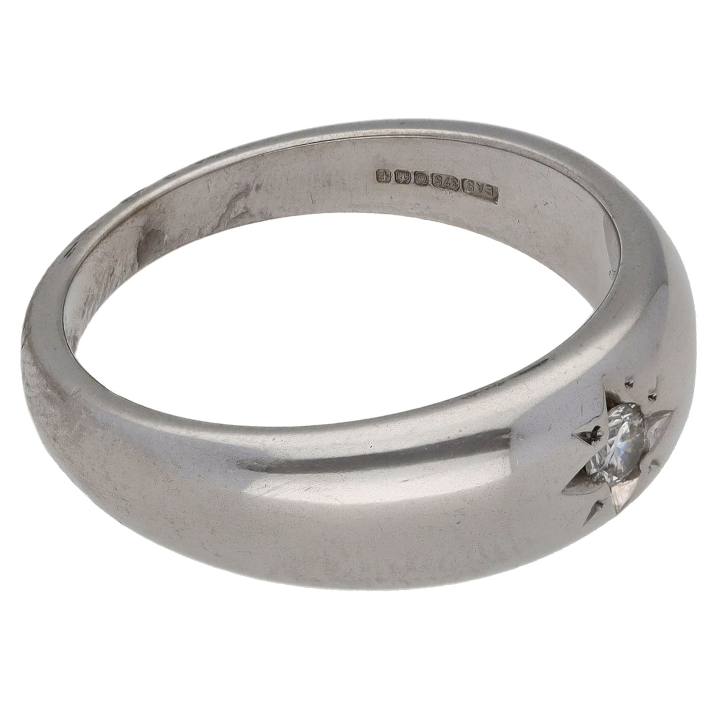 9ct White Gold 0.15ct Diamond Solitaire Ring Size V