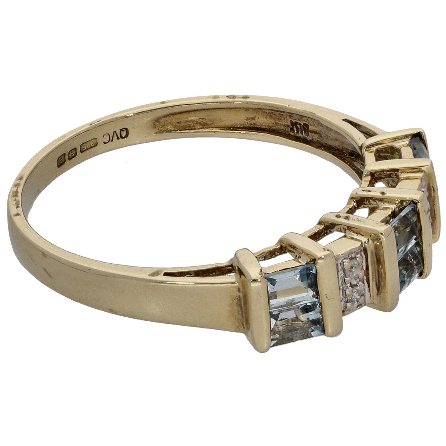 9ct Gold Cubic Zirconia Half Eternity Ring Size O