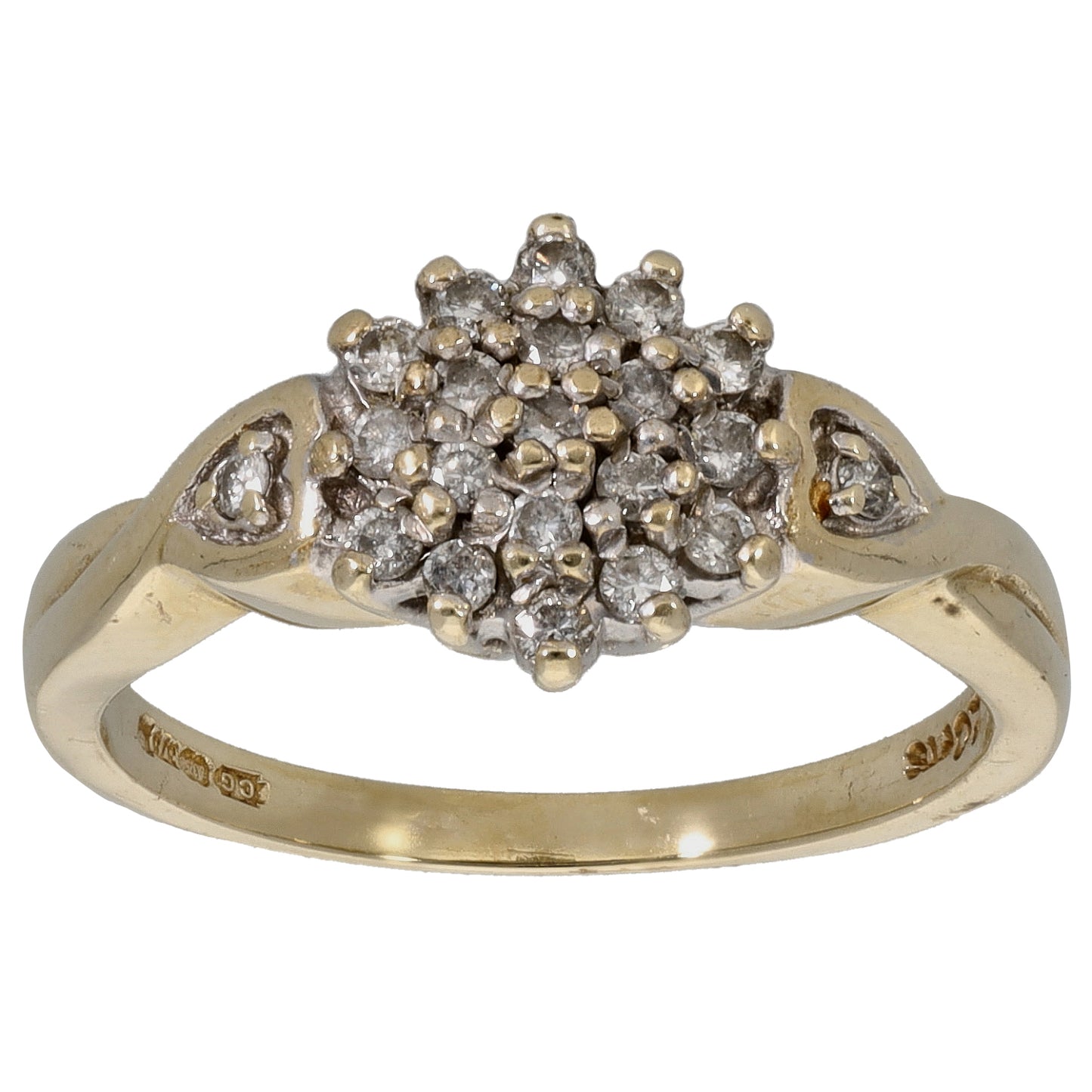 9ct Gold 0.20ct Diamond Cluster Ring Size K
