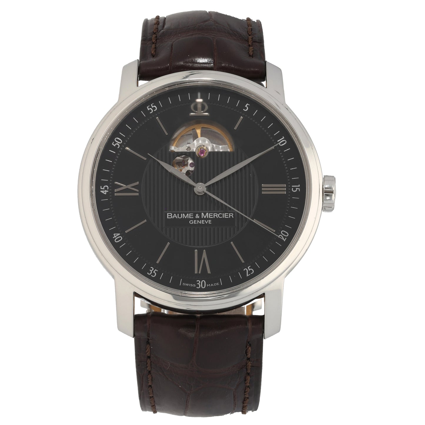 Baume Et Mercier Classima Open Heart 65558 42mm Stainless Steel Watch