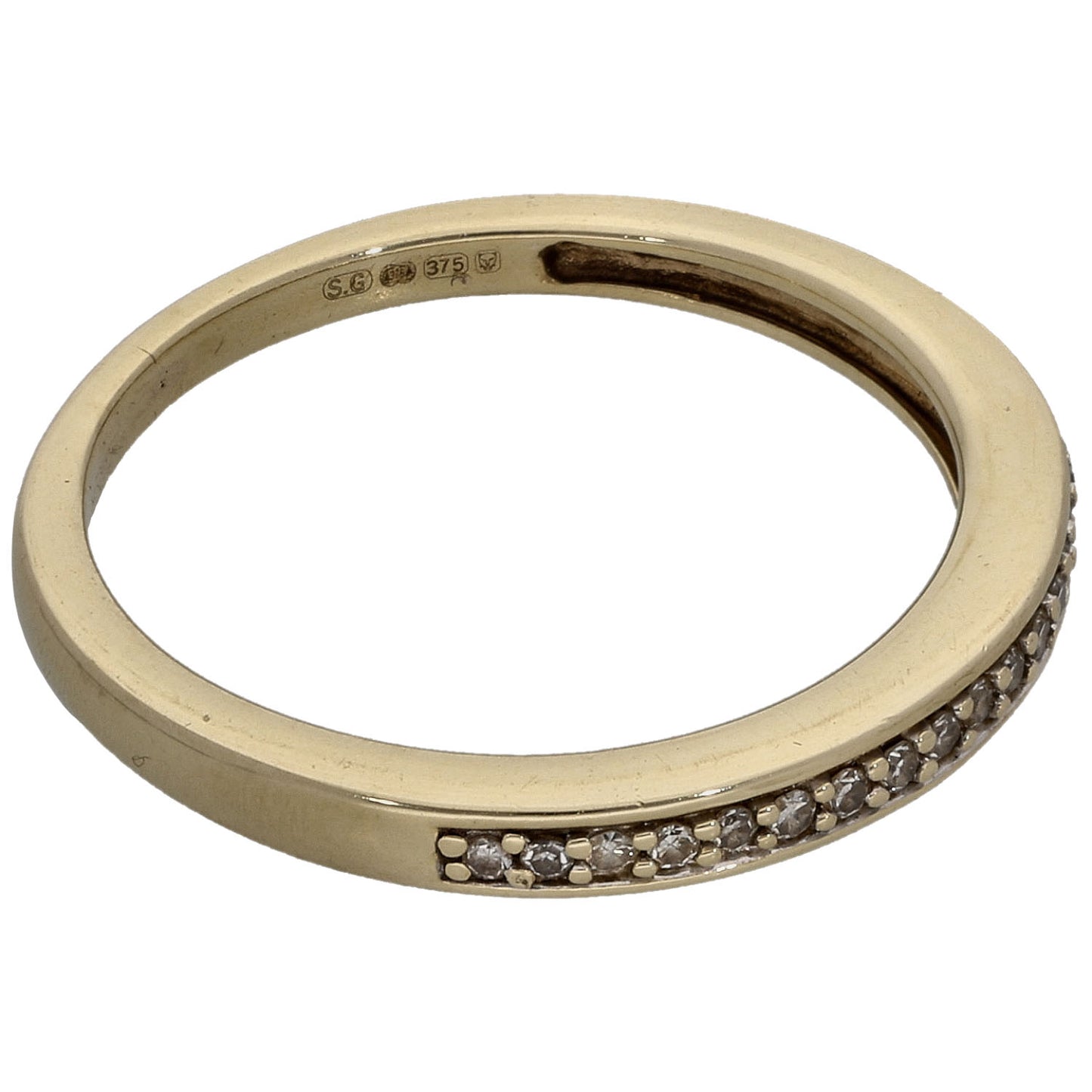 9ct Gold 0.085ct Diamond Half Eternity Ring Size L