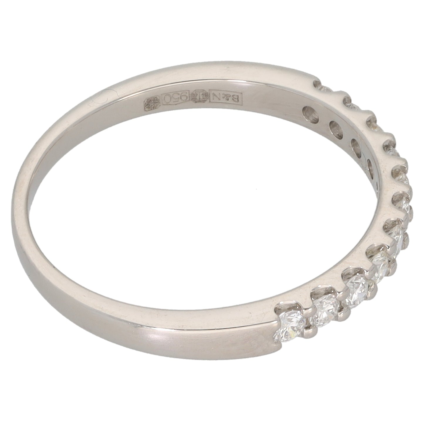 Platinum 0.25ct Diamond Half Eternity Ring Size M