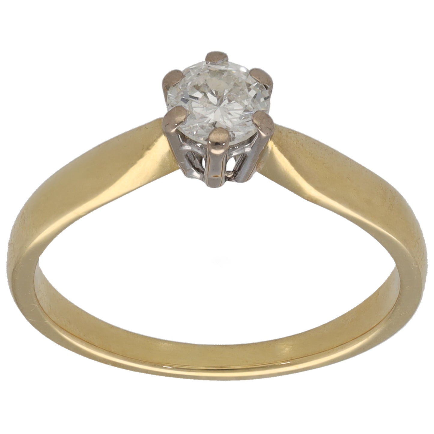 18ct Gold 0.38ct Diamond Solitaire Ring Size M