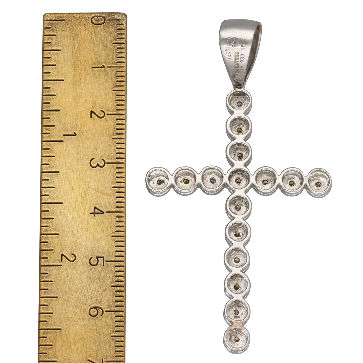 14ct White Gold 0.17ct Diamond Cross Pendant