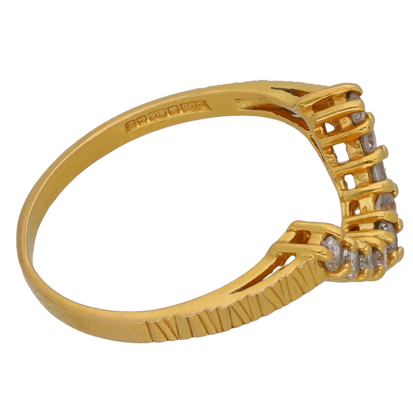 22ct Gold Cubic Zirconia Dress/Cocktail Ring Size O