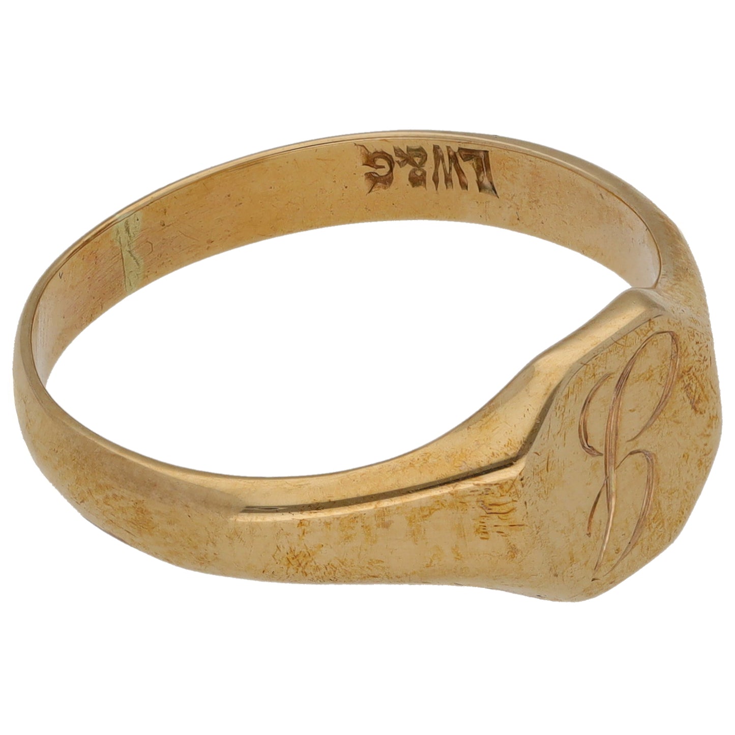 9ct Gold Initial Signet Ring Size R