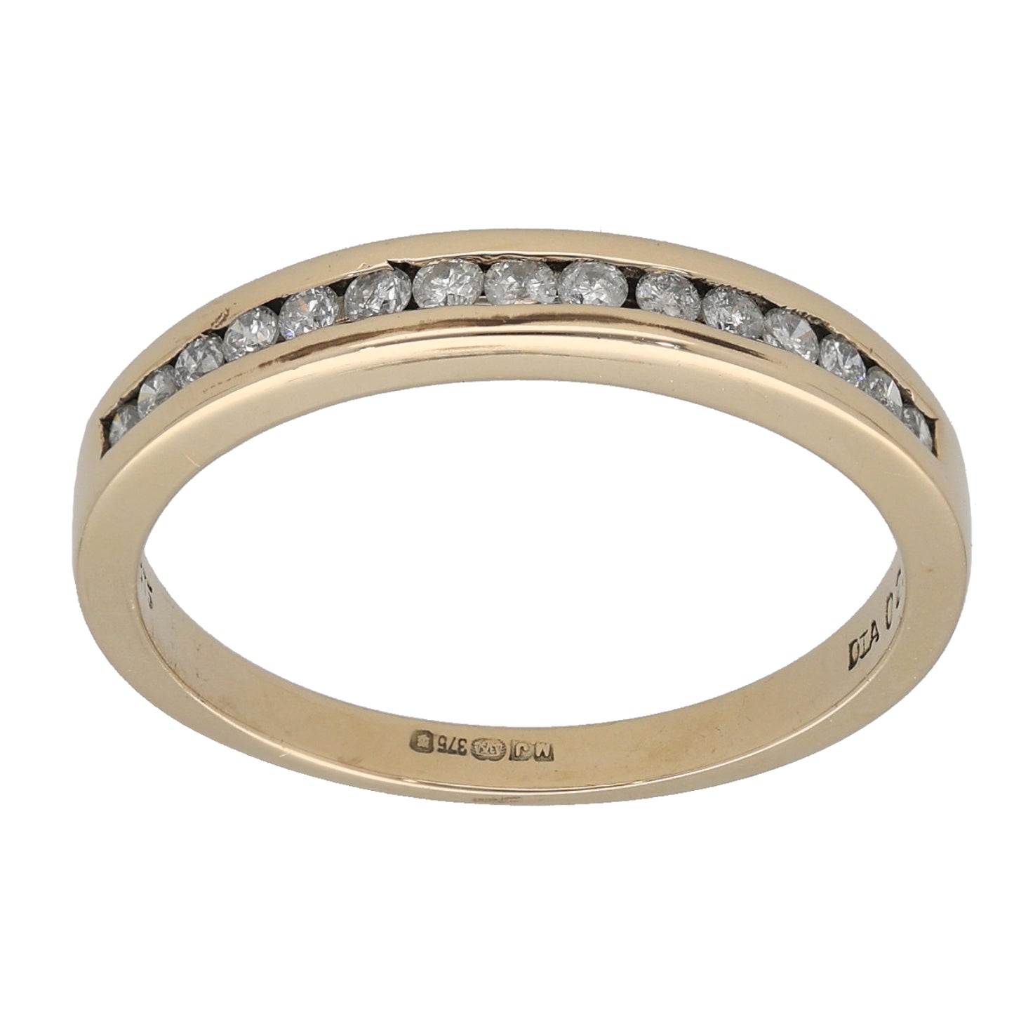9ct Gold 0.25ct Diamond Half Eternity Ring Size O