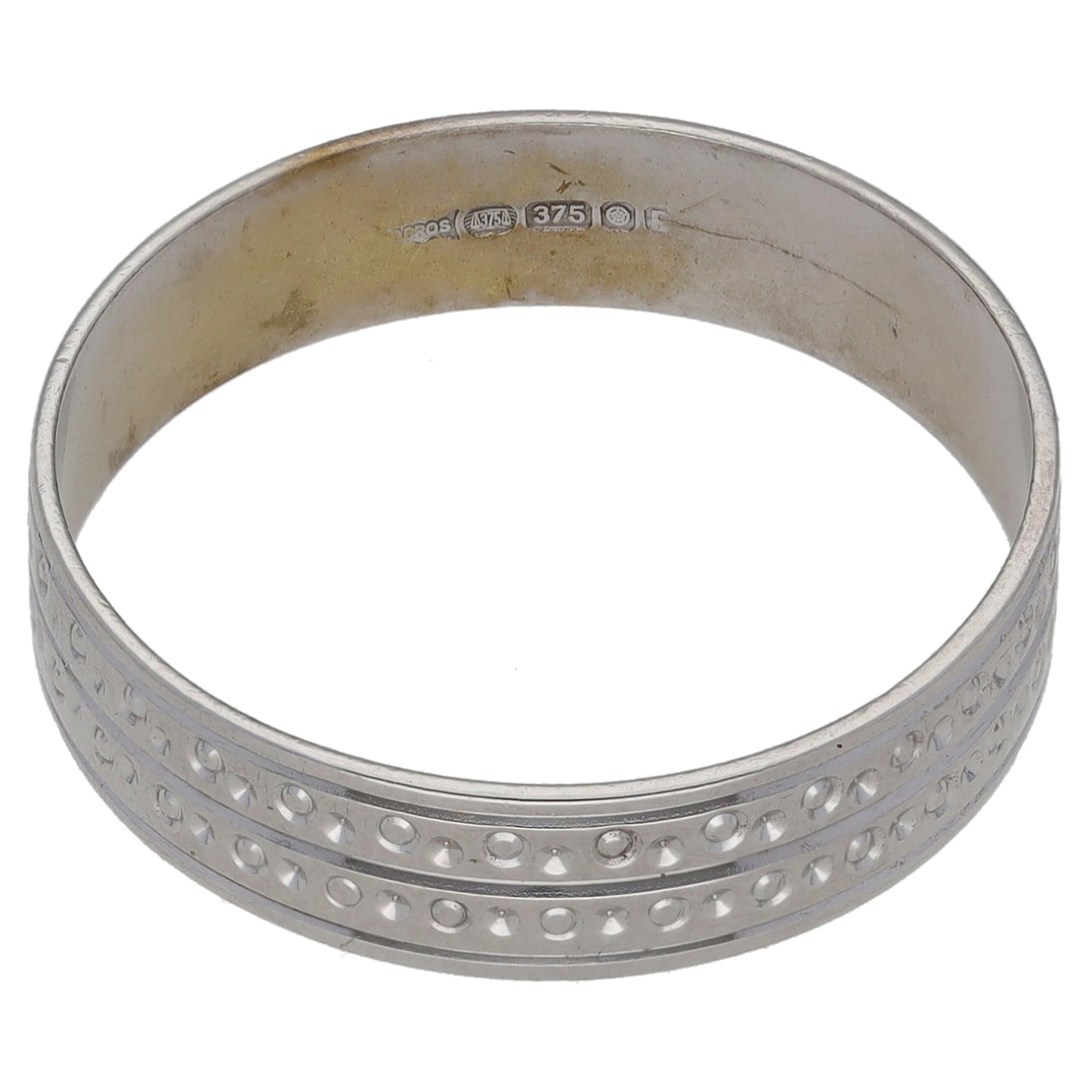 9ct Gold Patterned Wedding Ring Size U