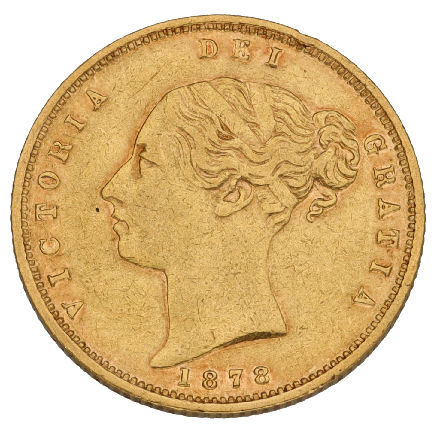 22ct Gold Queen Victoria Half Sovereign Coin 1878