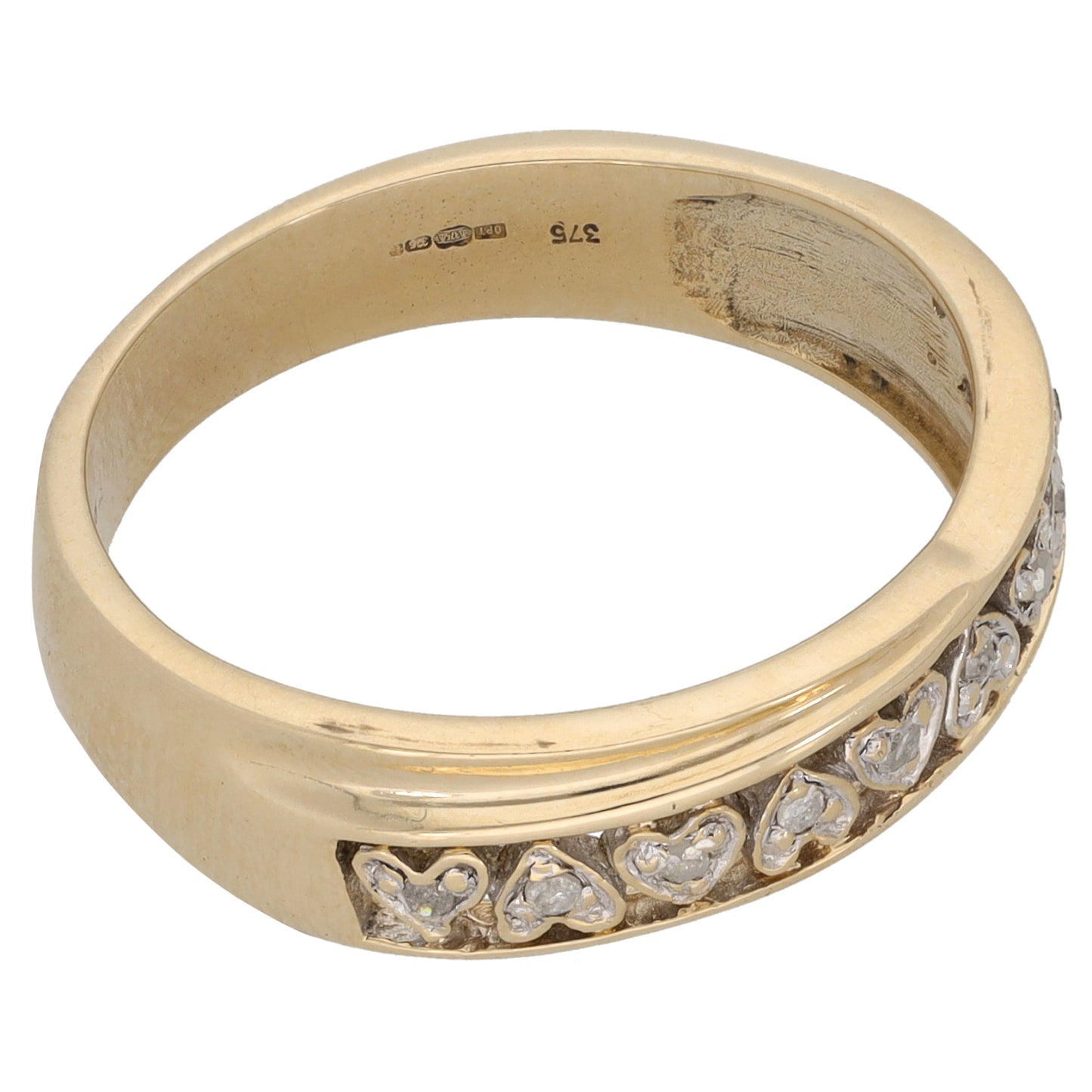 9ct Gold 0.08ct Diamond Alternative Ring Size T