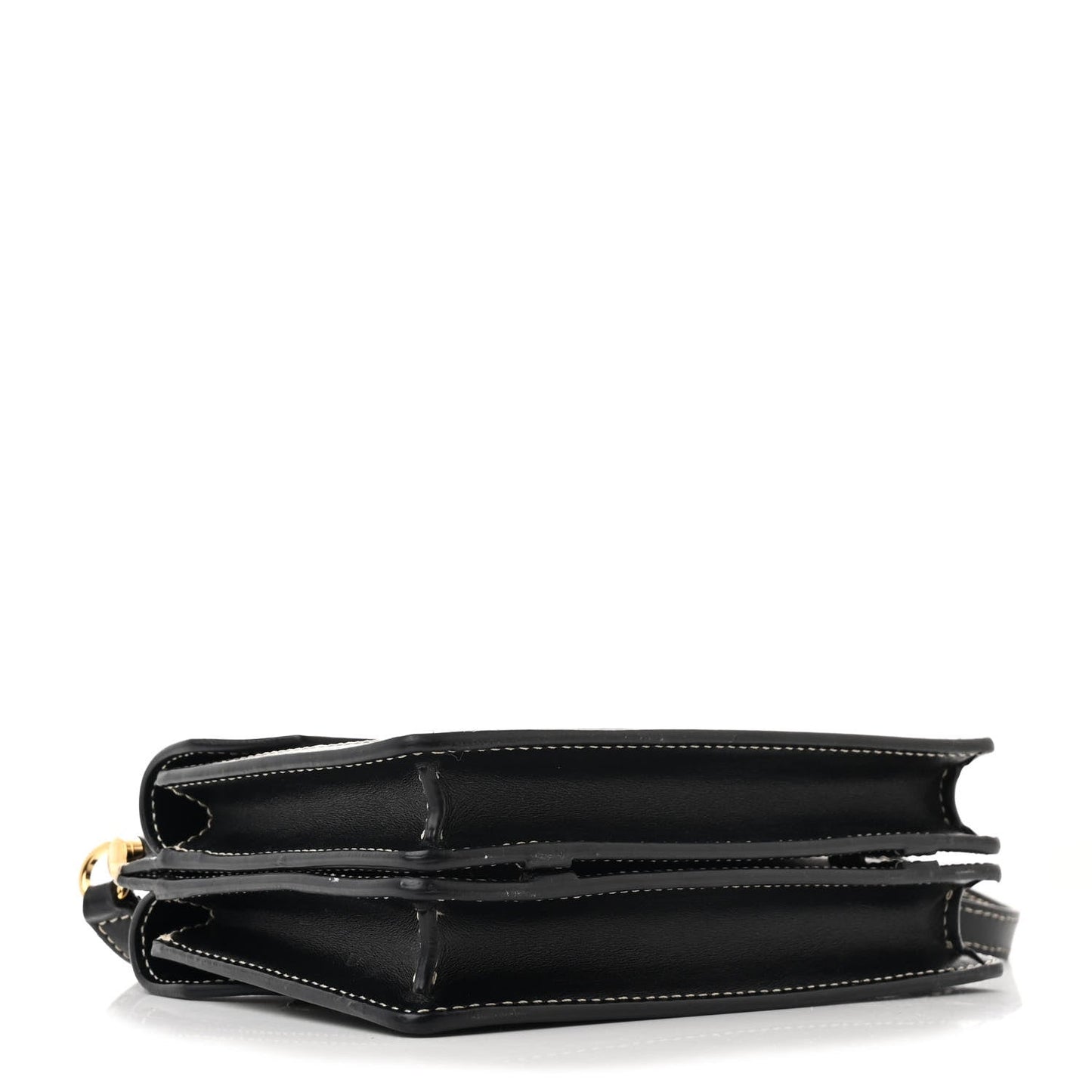 Burberry Mini Title Shoulder Horseferry Calfskin Leather & Canvas Bag - Black & Beige