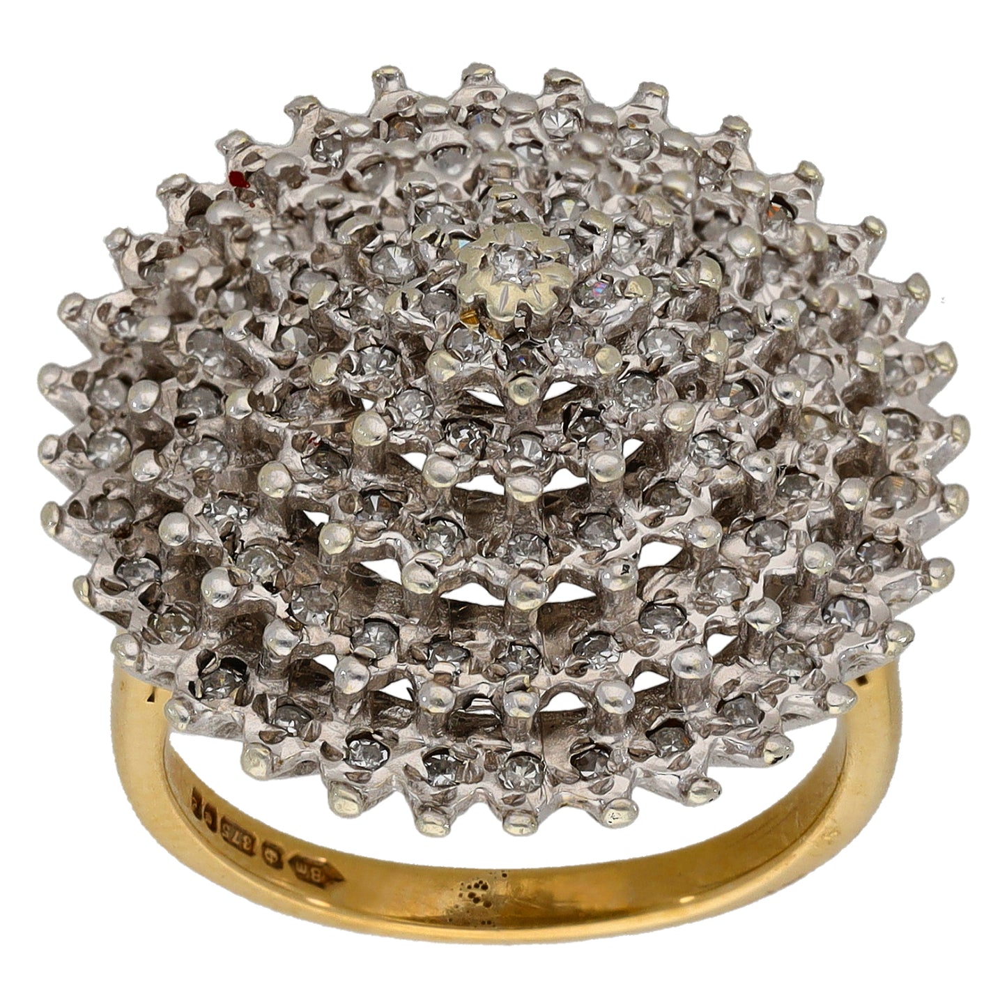 9ct Gold 1.00ct Diamond Cluster Ring Size L