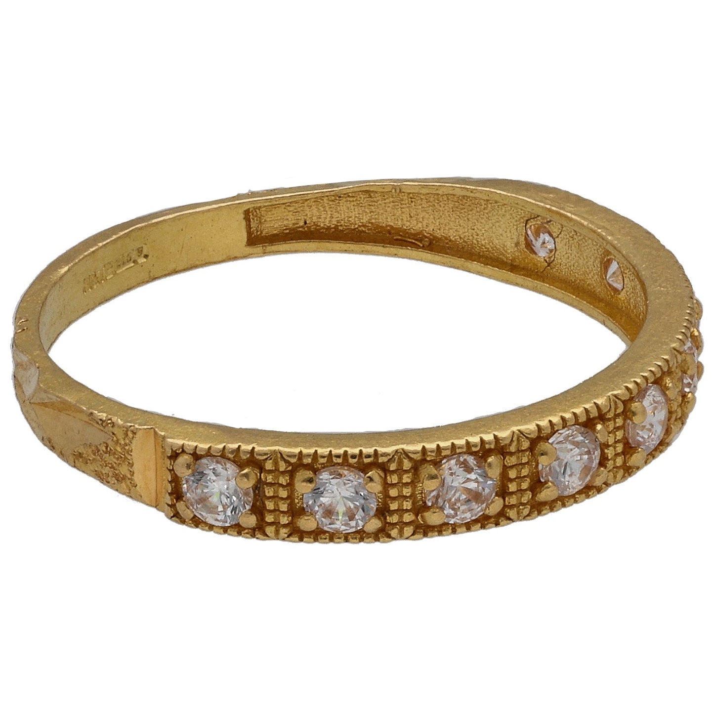 22ct Gold Cubic Zirconia Half Eternity Ring Size L