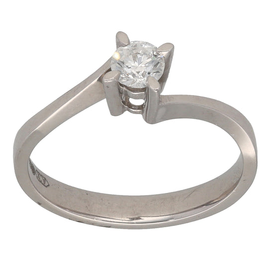 18ct White Gold 0.30ct Diamond Solitaire Ring Size N