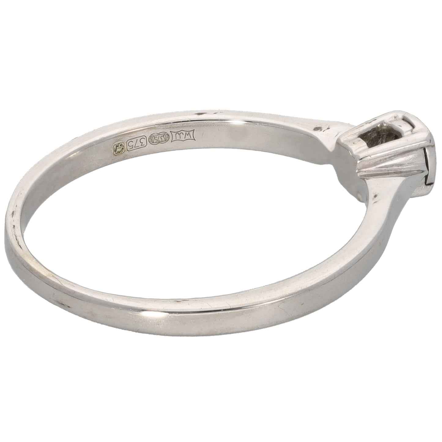 9ct White Gold 0.03ct Diamond Solitaire Ring Size O