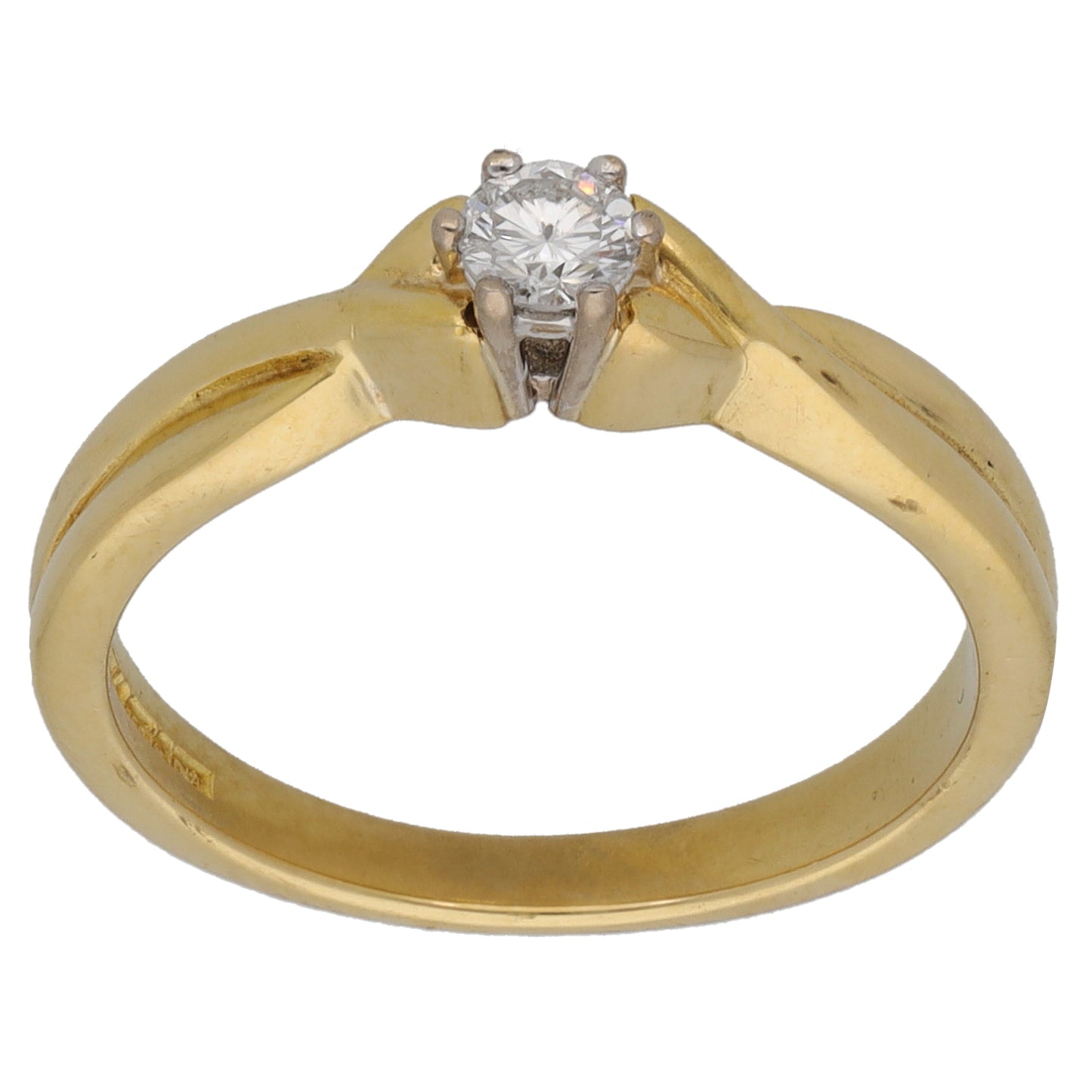 18ct Gold 0.15ct Diamond Solitaire Ring Size L