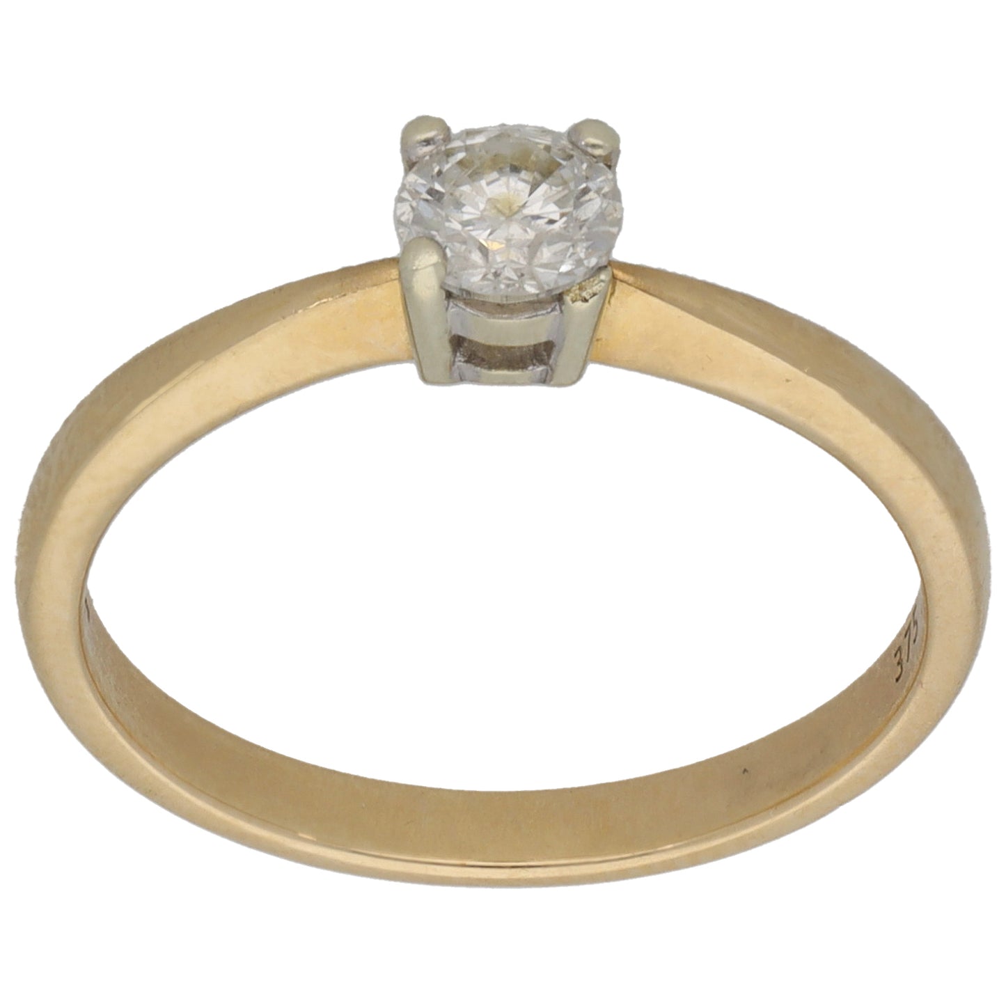 9ct Gold 0.33ct Diamond Solitaire Ring Size N