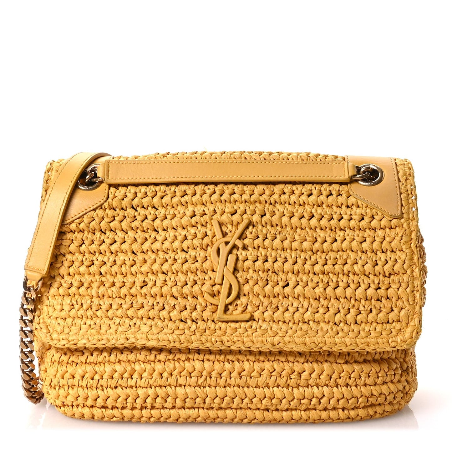 Yves Saint Laurent Niki Medium Raffia Bag - Wheat