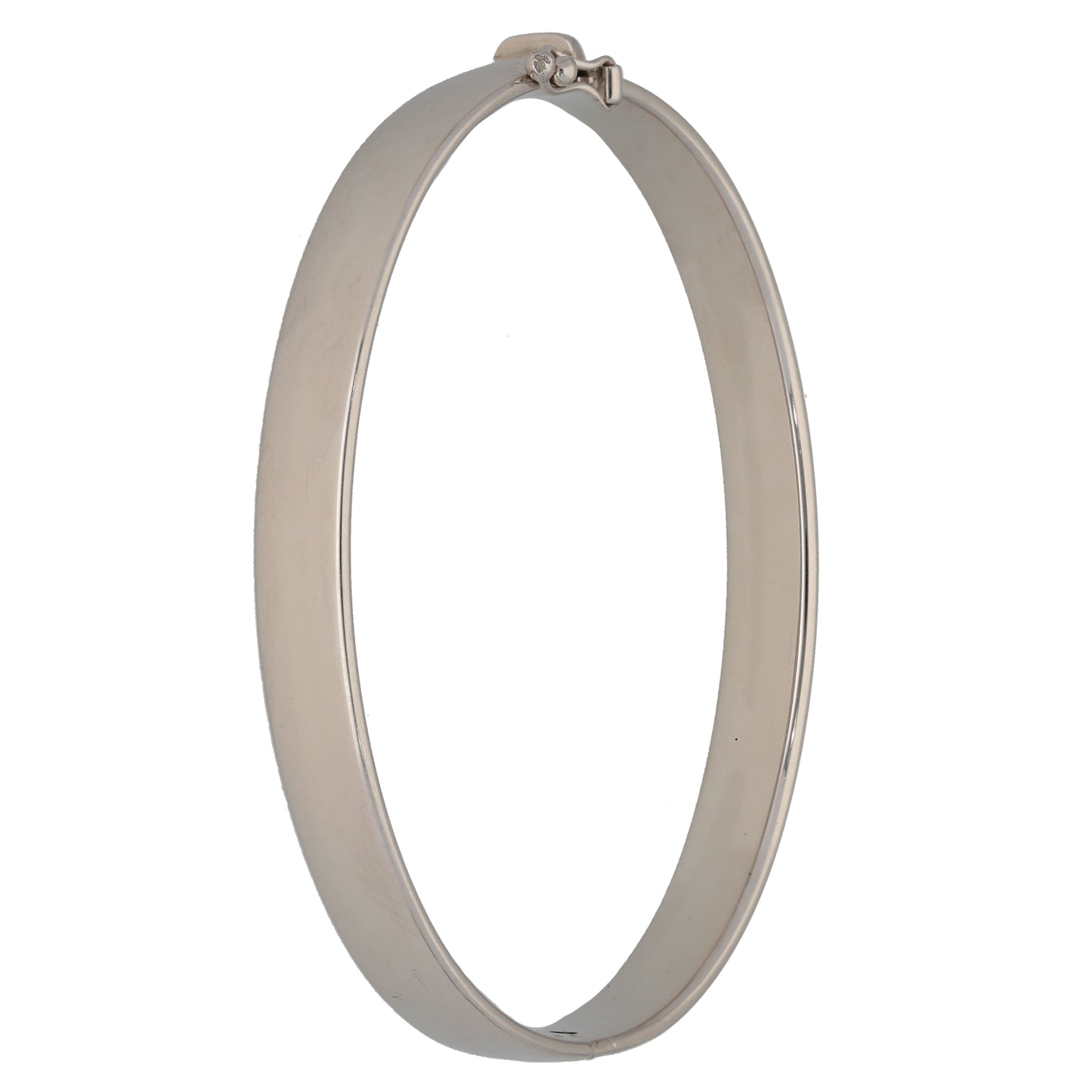 9ct White Gold Hinged/Clasp Bangle