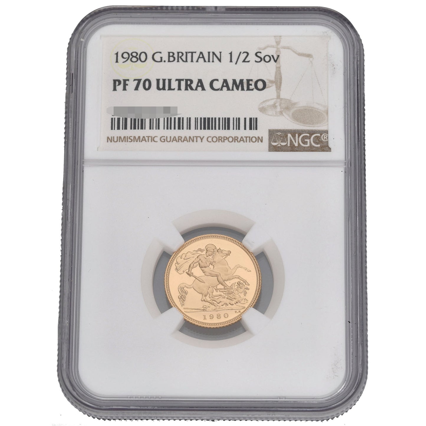 22ct Gold Queen Elizabeth II Half Sovereign Coin 1980