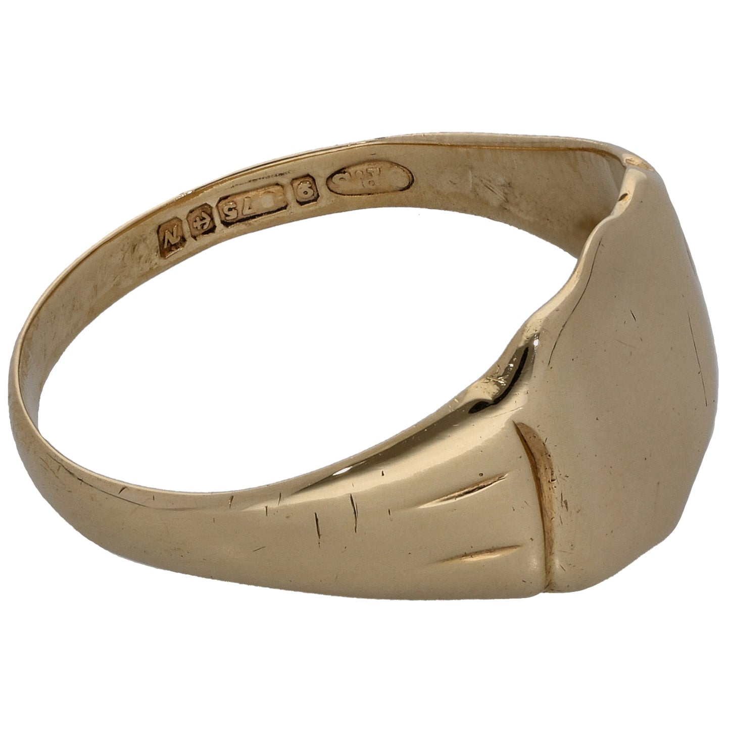 9ct Gold Plain Signet Ring Size R