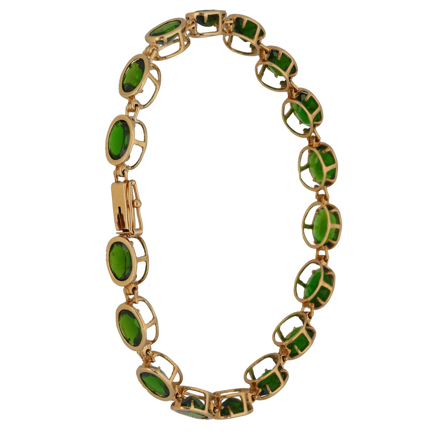 9ct Gold Diopside Fancy Stone Set Bracelet
