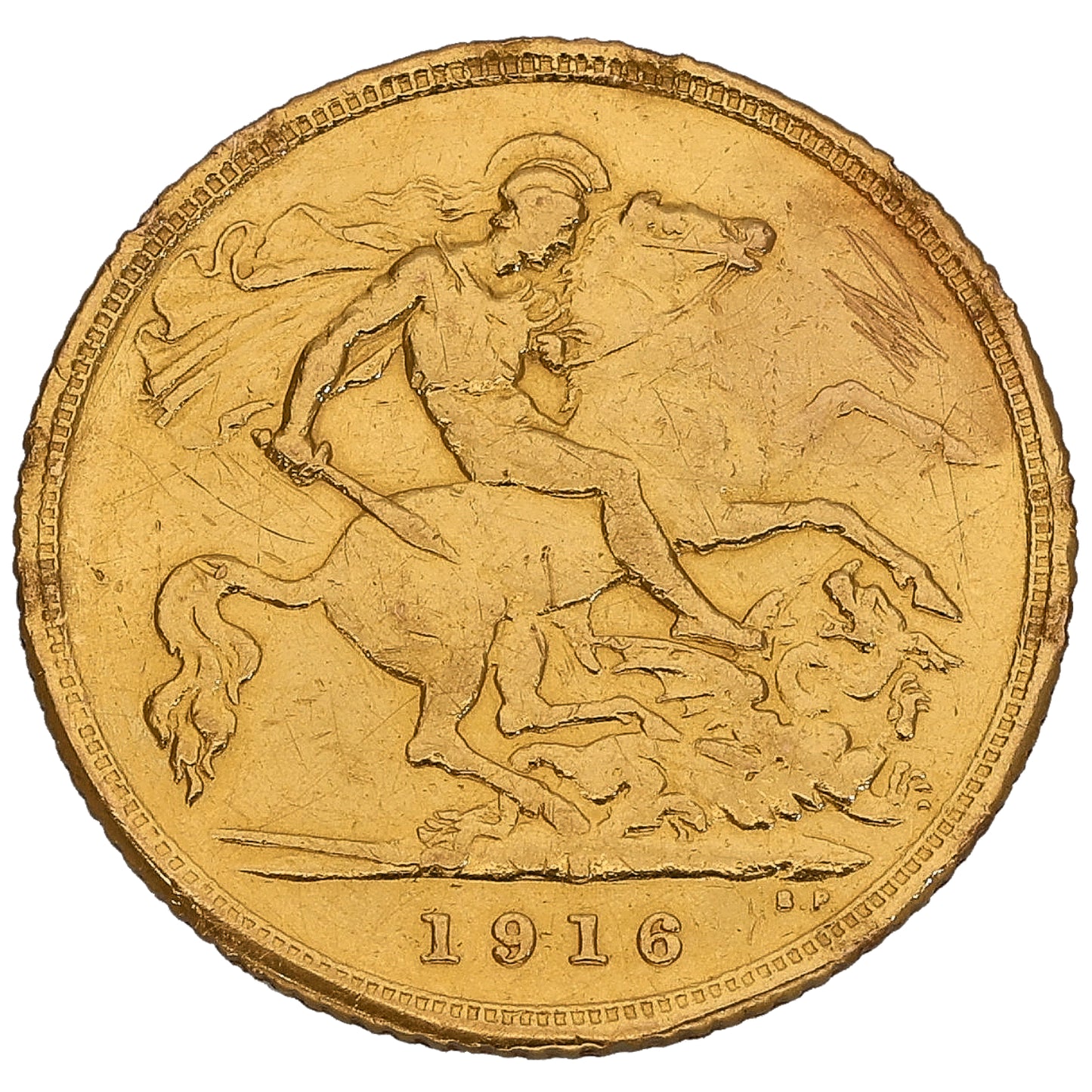 22ct Gold King George V Half Sovereign Coin 1916