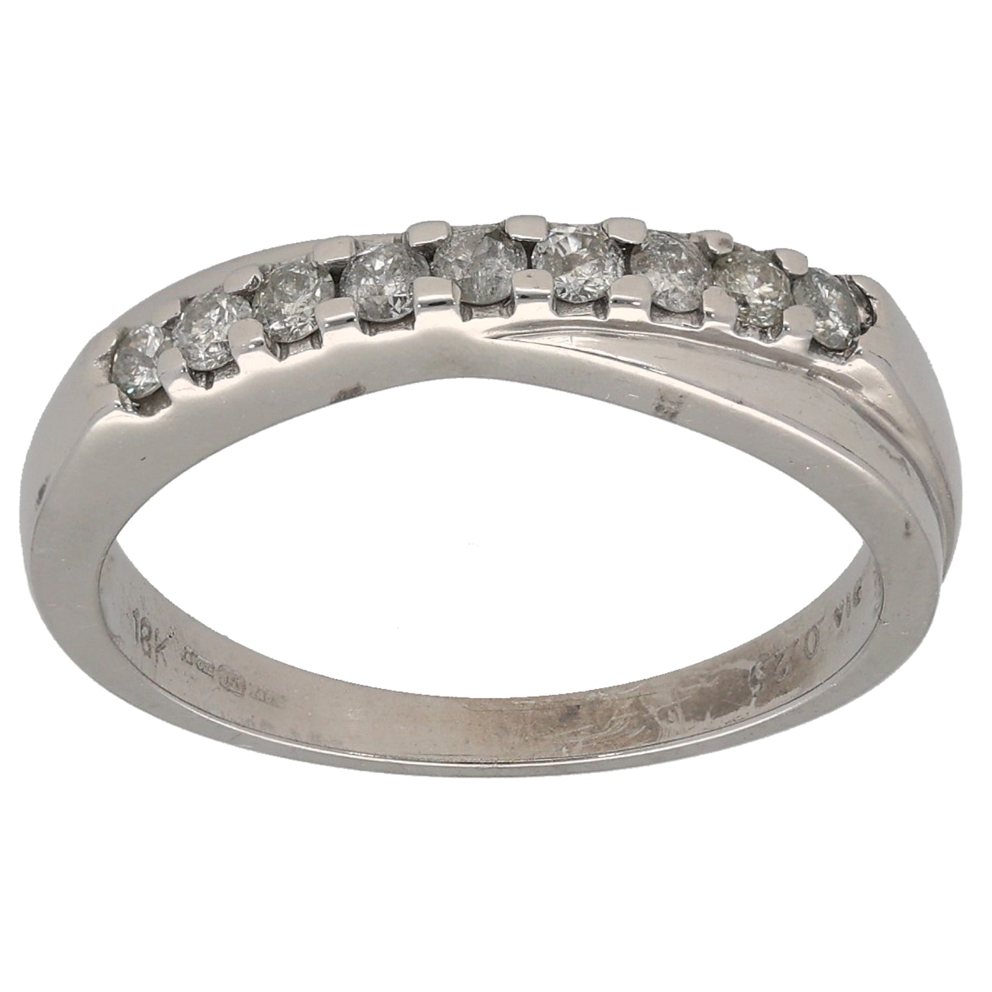 18ct White Gold 0.27ct Diamond Half Eternity Ring Size K