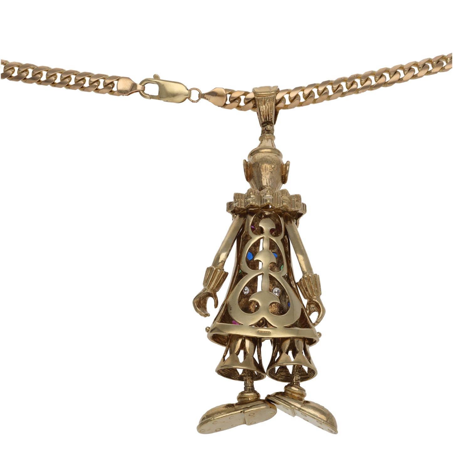 9ct Gold Imitation Clown Pendant With Chain