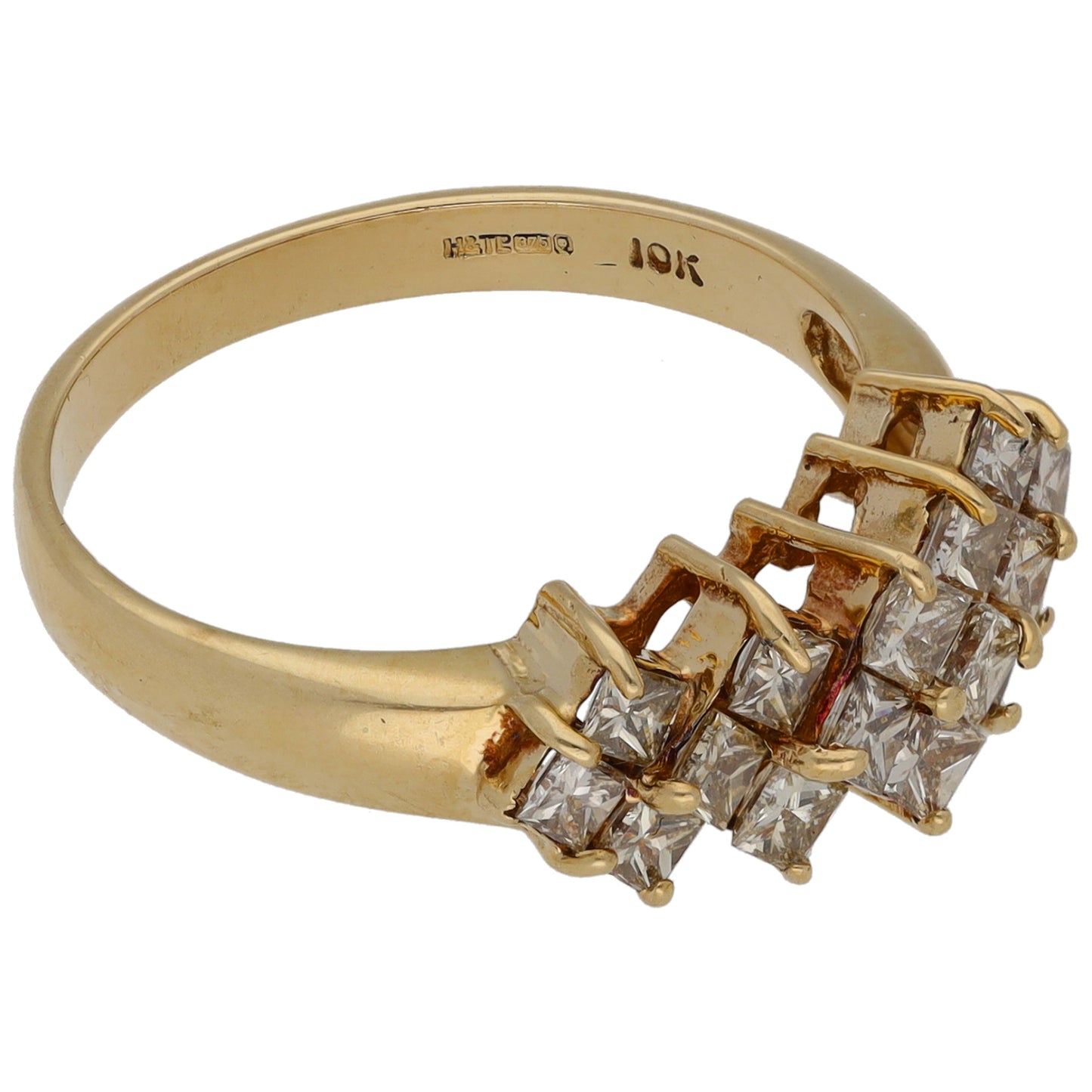 9ct Gold 0.94ct Diamond Dress/Cocktail Ring Size O
