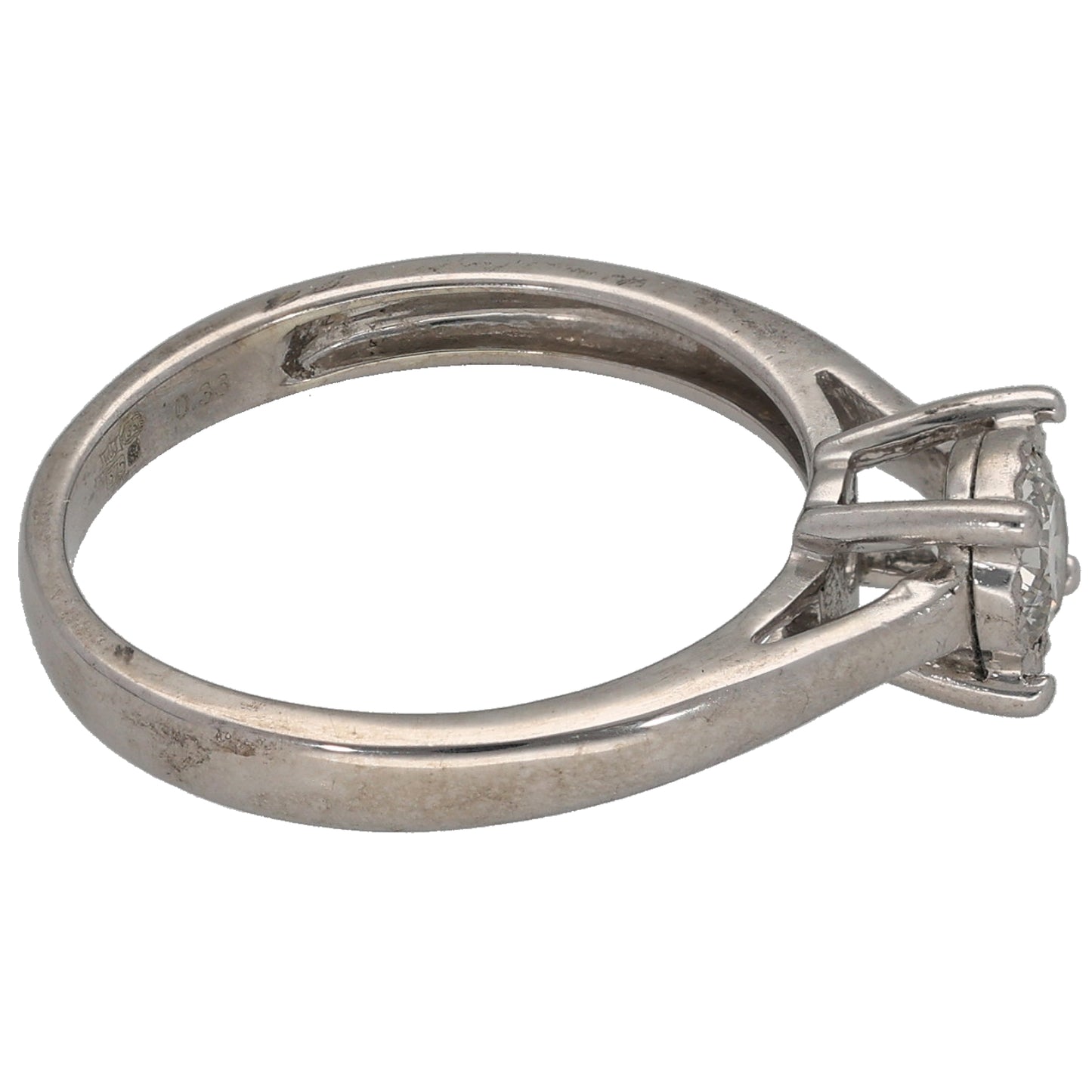 9ct White Gold 0.33ct Diamond Solitaire Ring Size L