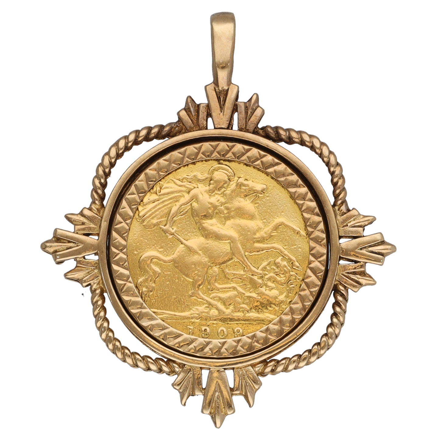 9ct Gold Half Sovereign Coin Pendant