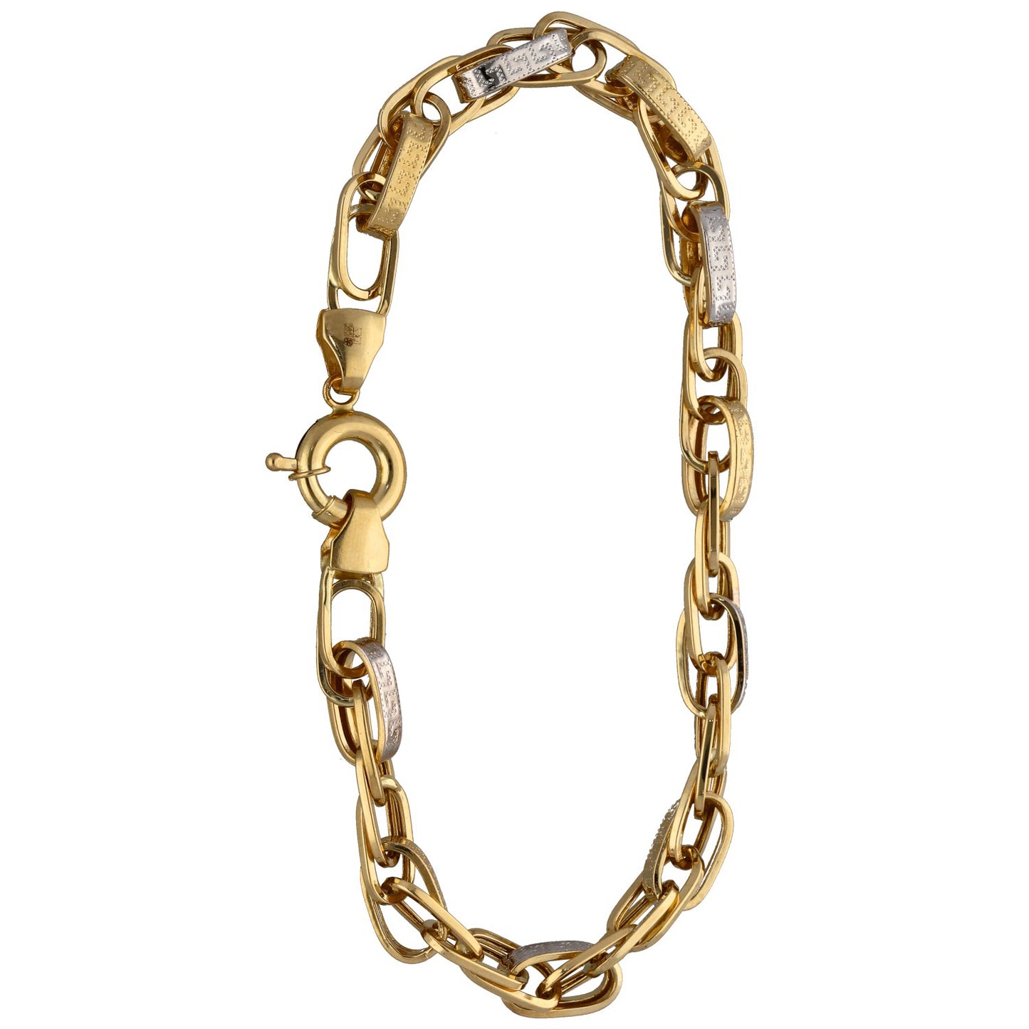 New 14ct Bi-Colour Greek Key Bracelet
