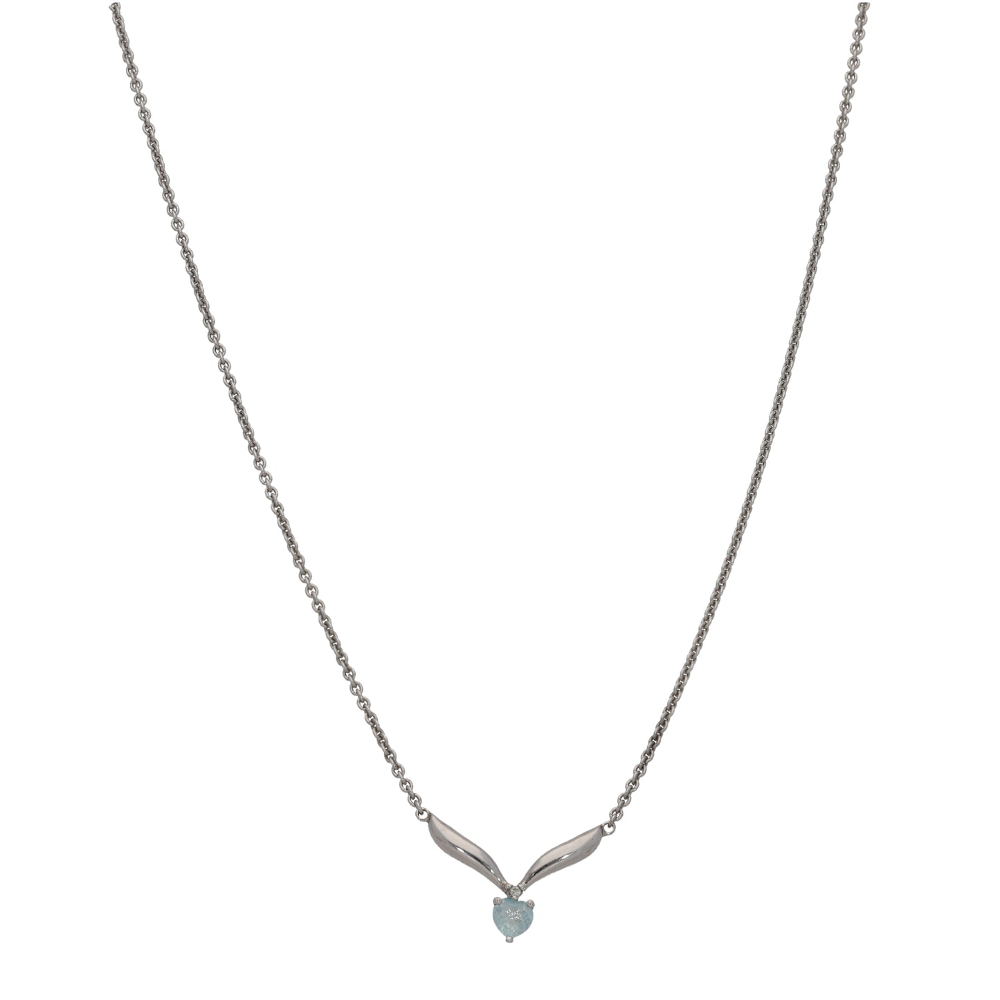 9ct White Gold Topaz & Imitation Fancy Necklace 16"
