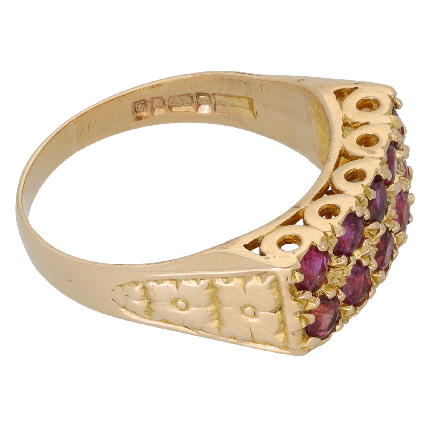 9ct Gold Ruby Dress/Cocktail Ring Size Q