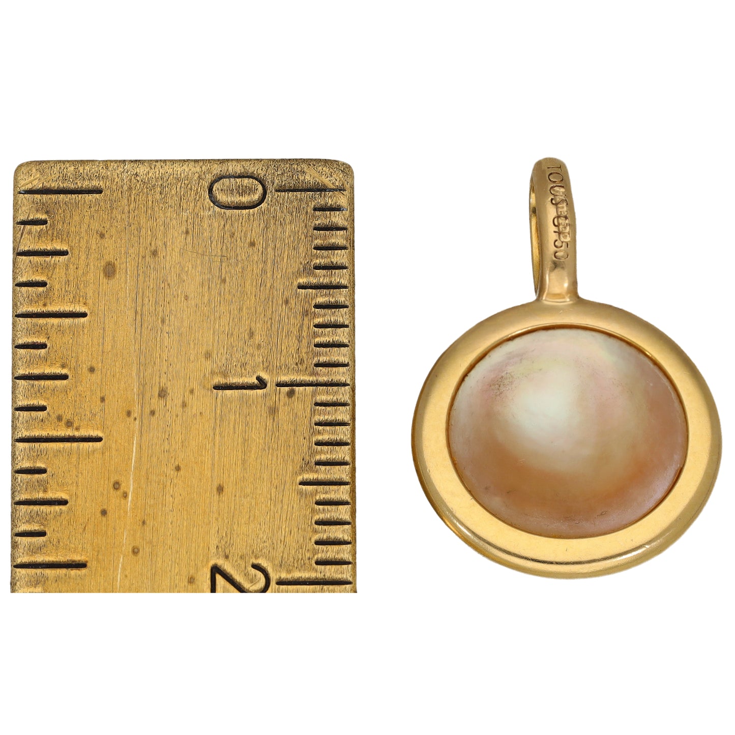 18ct Gold Mother Of Pearl Single Stone Pendant