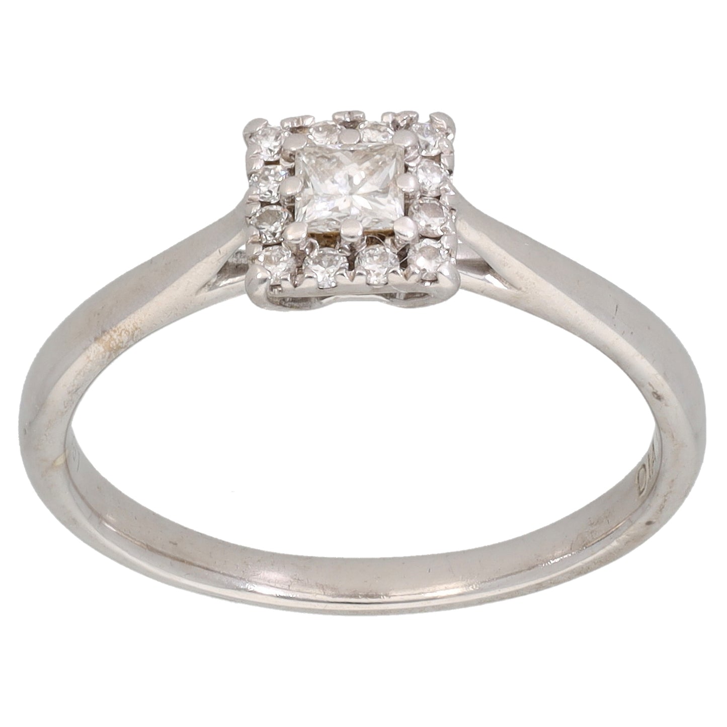 9ct White Gold 0.24ct Diamond Cluster Ring Size M