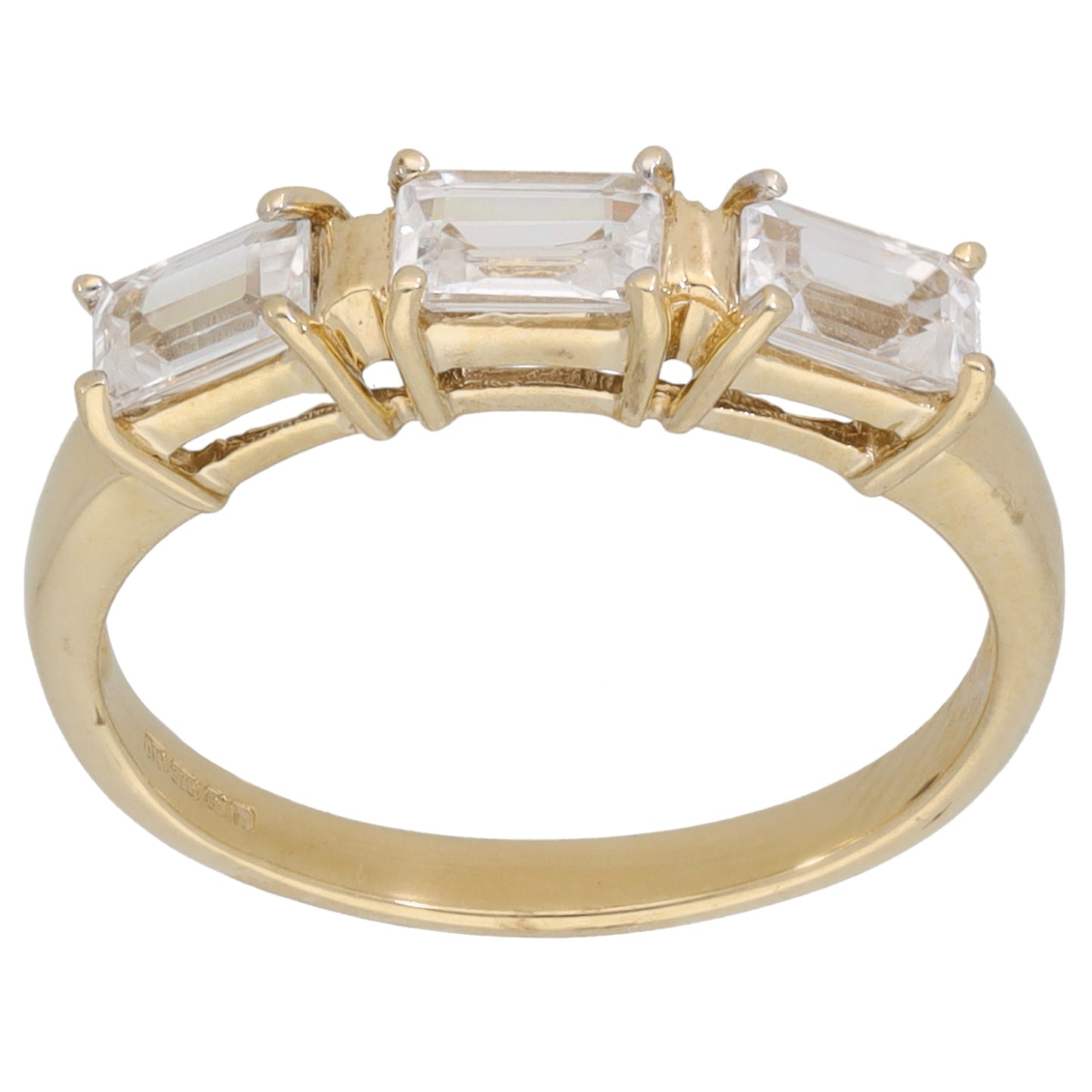 9ct Gold Cubic Zirconia Half Eternity Ring Size N