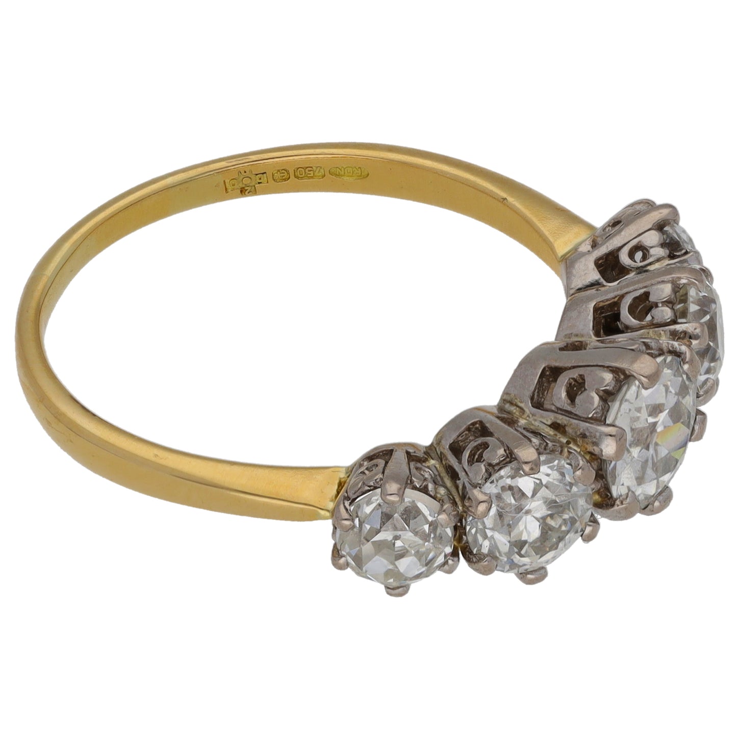 18ct Gold 2.04ct Diamond Half Eternity Ring Size R