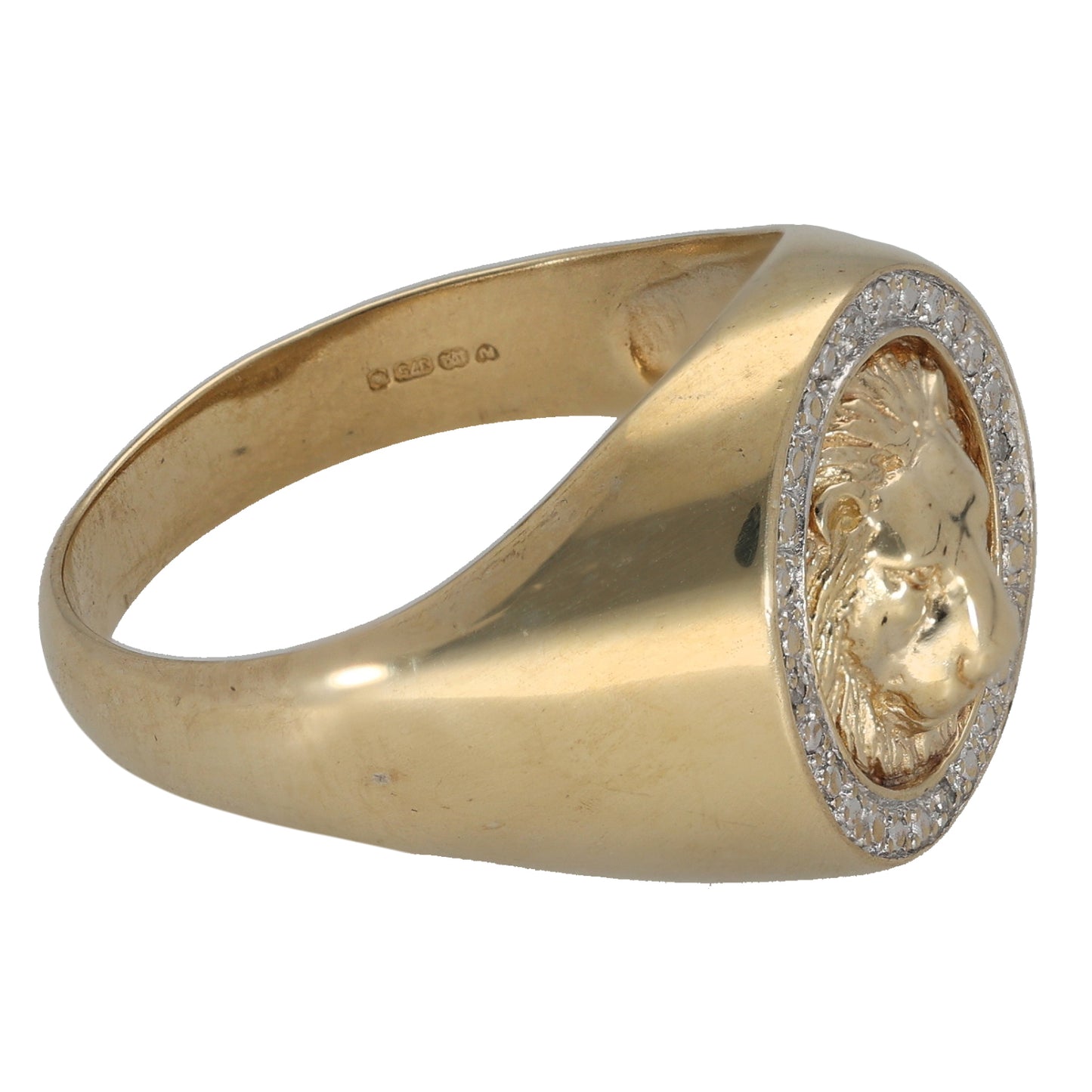 9ct Gold 0.02ct Diamond Animal Ring Size V