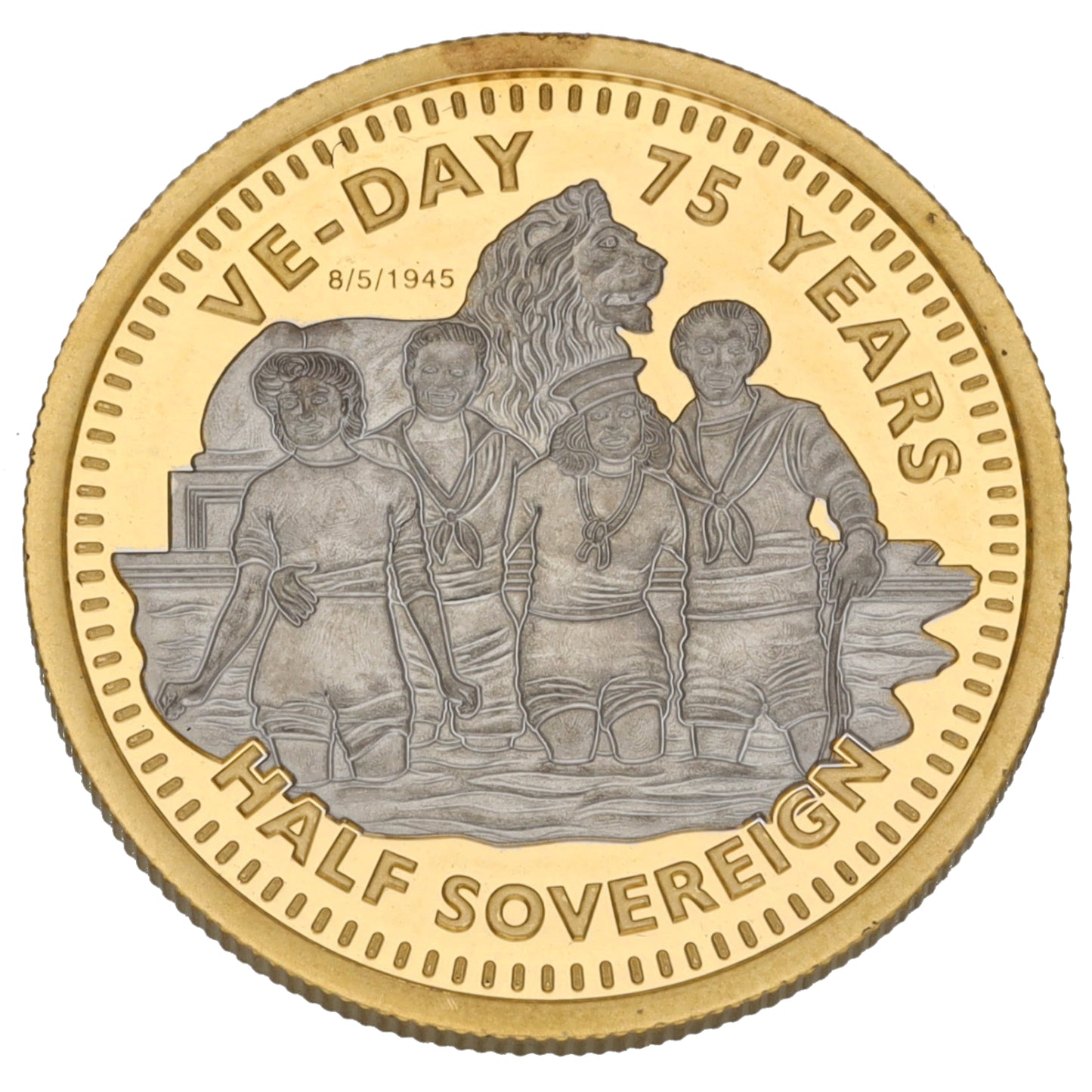 22ct Gold VE-Day 75 Years Half Sovereign Coin 2020