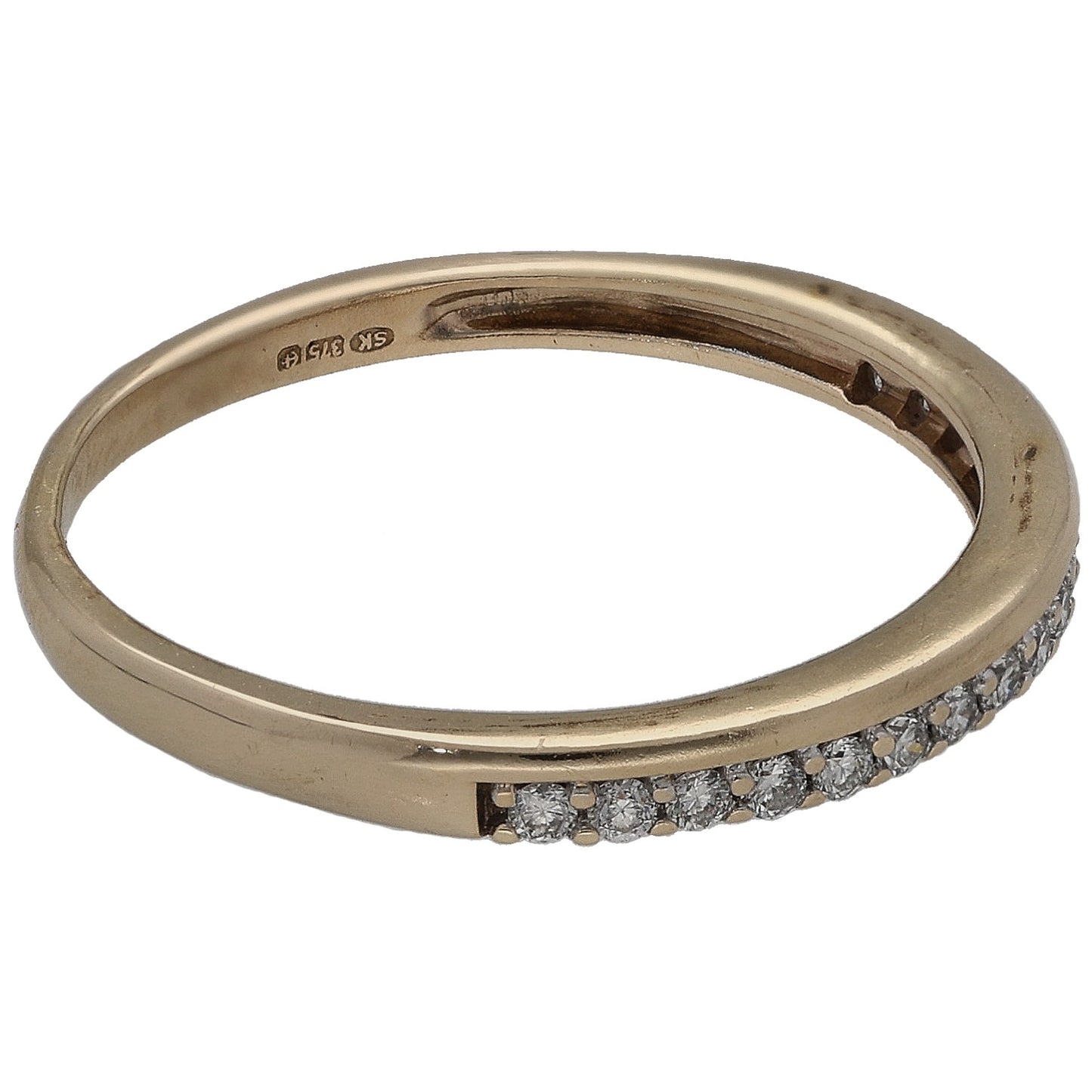 9ct Gold 0.17ct Diamond Half Eternity Ring Size M