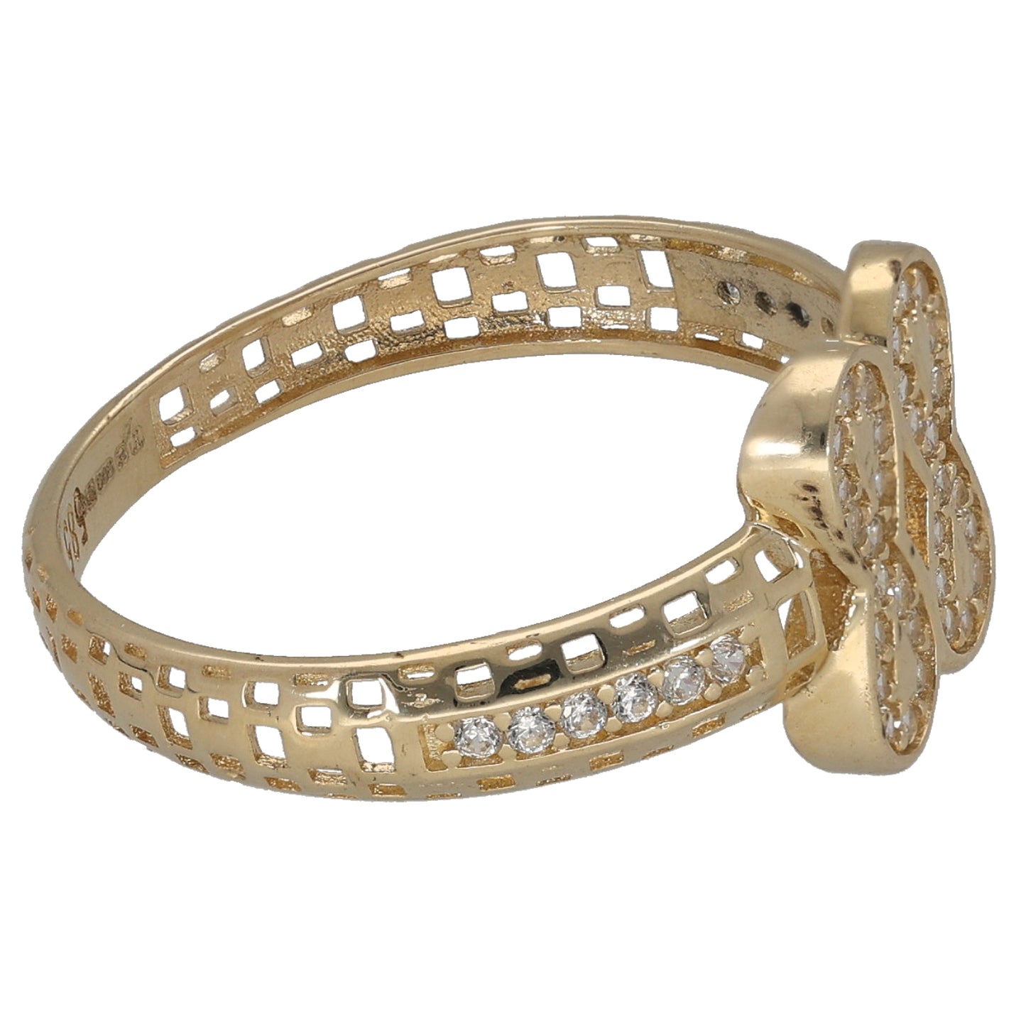 14ct Gold Cubic Zirconia Alternative Ring Size M