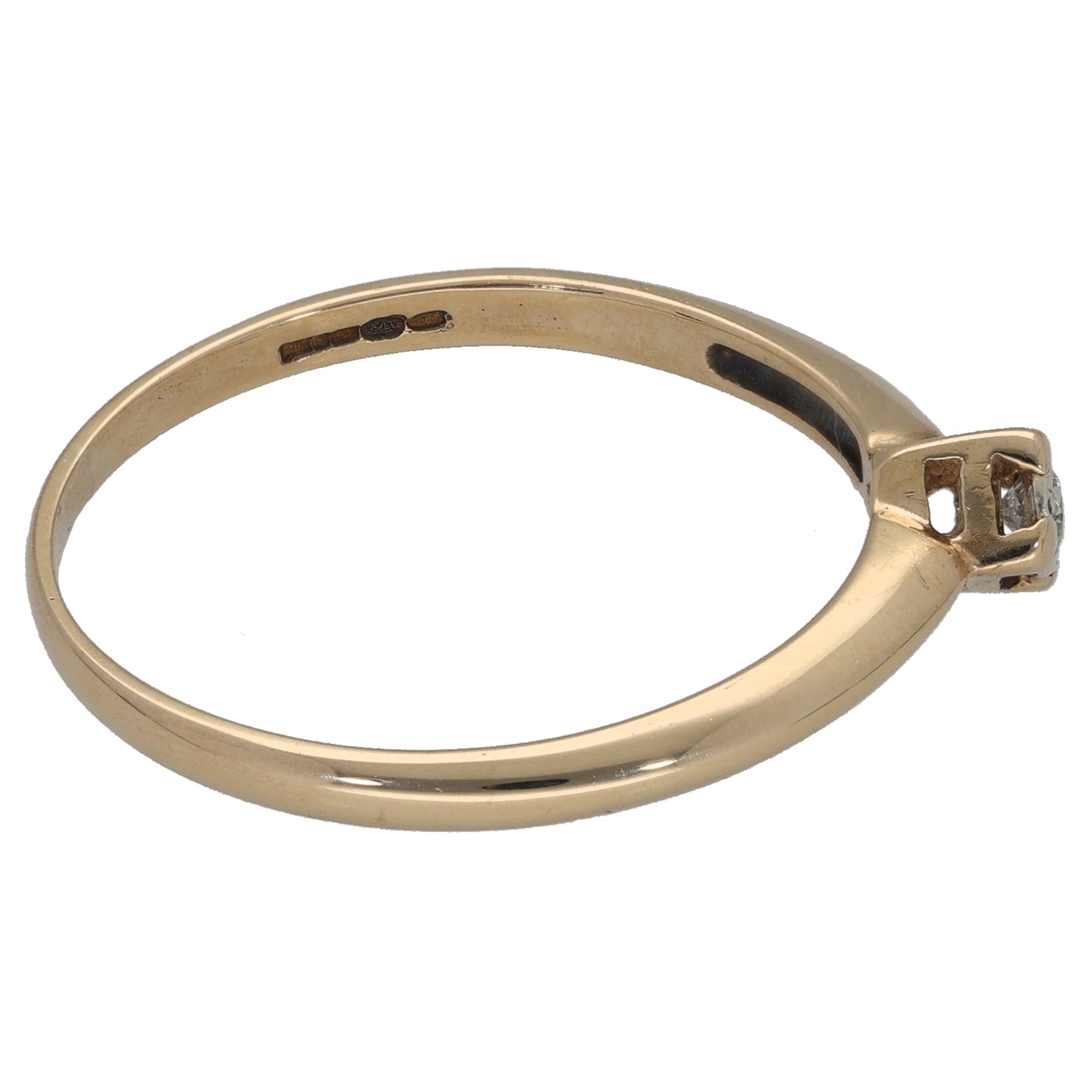9ct Gold 0.03ct Diamond Solitaire Ring Size U