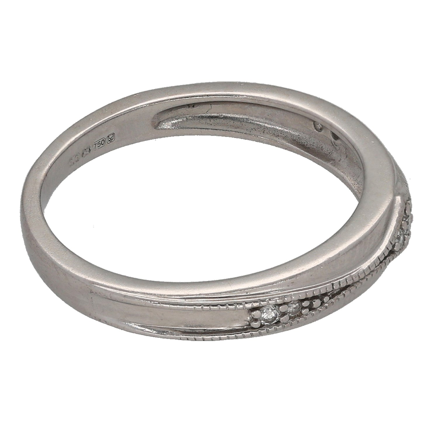 18ct White Gold 0.04ct Diamond Alternative Ring Size L