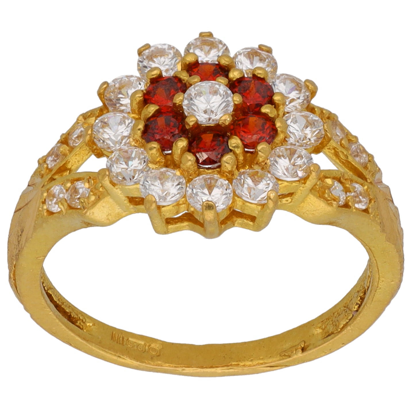 22ct Gold Imitation Gems Dress/Cocktail Ring Size L